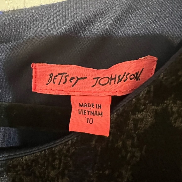 Betsey Johnson Knee Length short Sleeve Gray and Blue Dress Size 10 - Picture 4 of 4